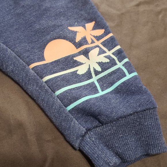 Sweatpant Joggers Adjustable Elastic Waistband Navy Blue Palm Tree Design 12-18m - Picture 4 of 5